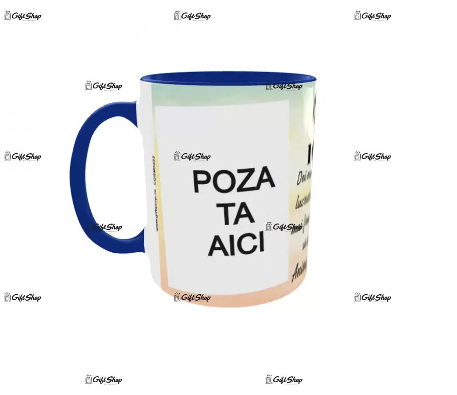 10 ani, cana personalizata cu 2 poze si text, 330ml, model 3233