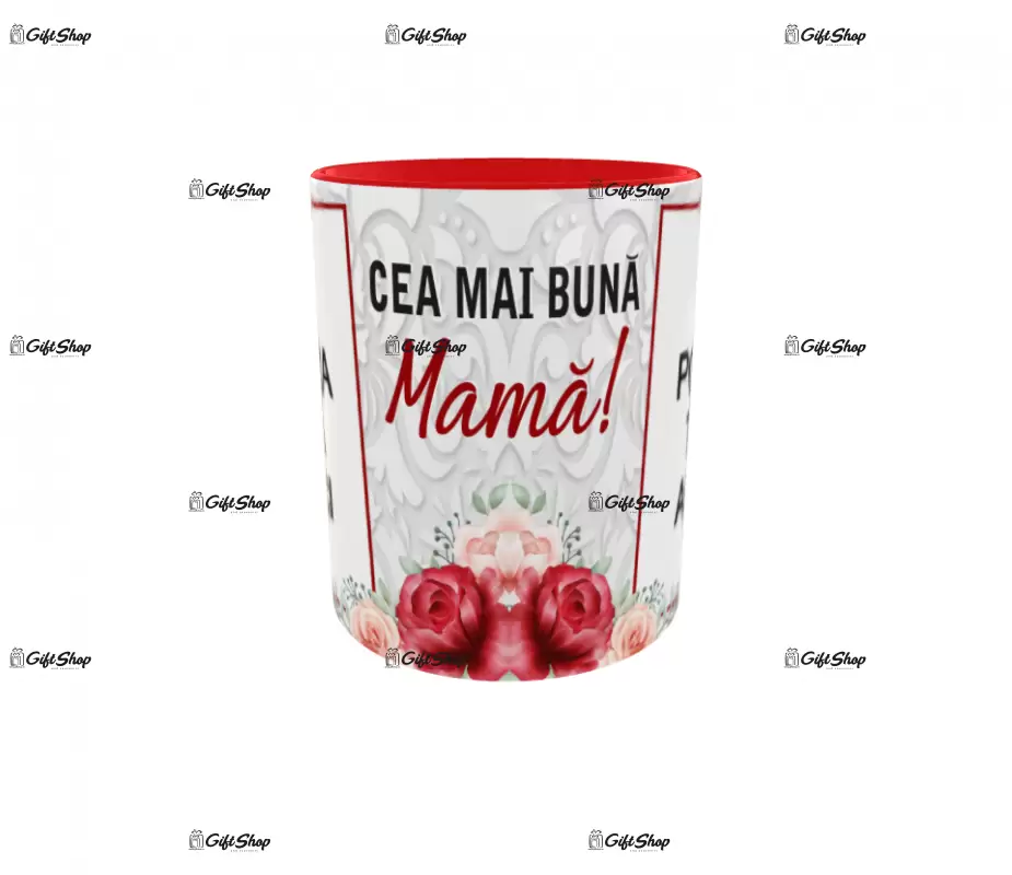 Cea mai buna mama, cana personalizata cu 2 poze si text, 330ml, model 3234