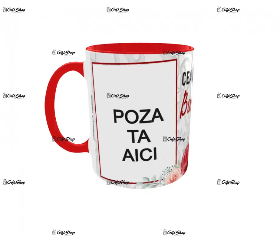 Cea mai buna bunica, cana personalizata cu 2 poze si text, 330ml, model 3235