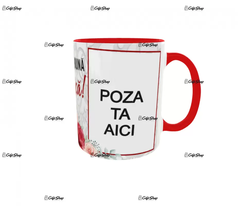 Cea mai buna bunica, cana personalizata cu 2 poze si text, 330ml, model 3235