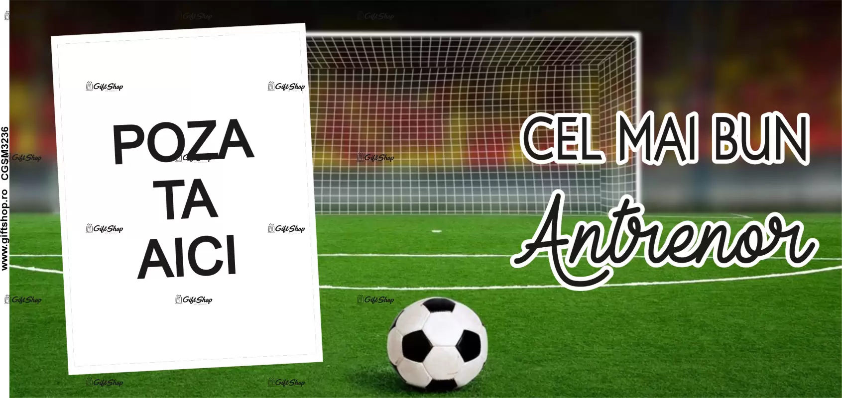 Cel mai bun antrenor, cana personalizata cu poza si text, 330ml, model 3236