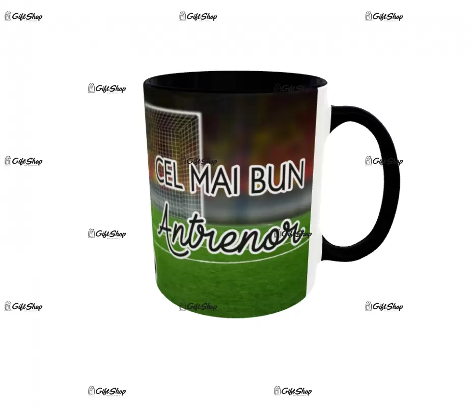 Cel mai bun antrenor, cana personalizata cu poza si text, 330ml, model 3236
