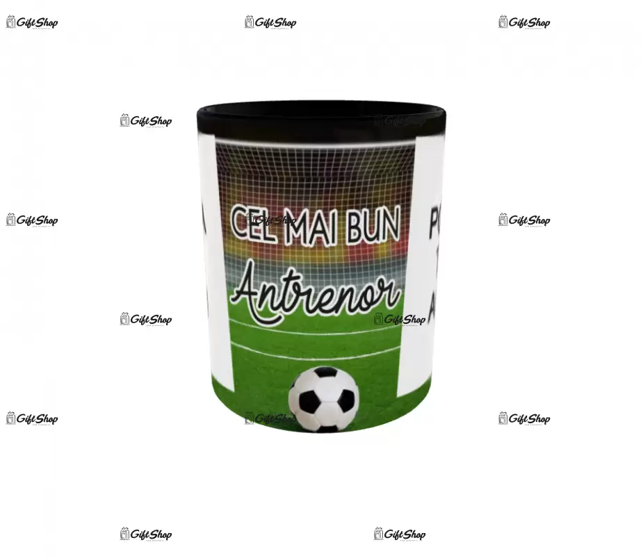 Cel mai bun antrenor, cana personalizata cu 2 poze si text, 330ml, model 3237