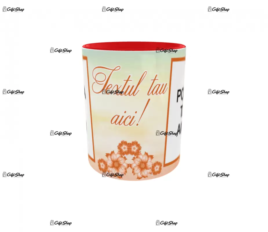 Cana, personalizata cu 2 poze si text, 330ml, model 3240