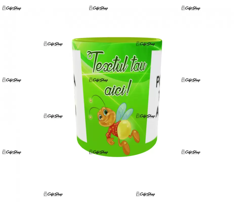 Cana, personalizata cu 2 poze si text, 330ml, model 3243