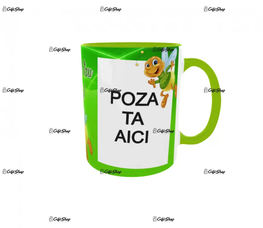 Cana, personalizata cu 2 poze si text, 330ml, model 3243
