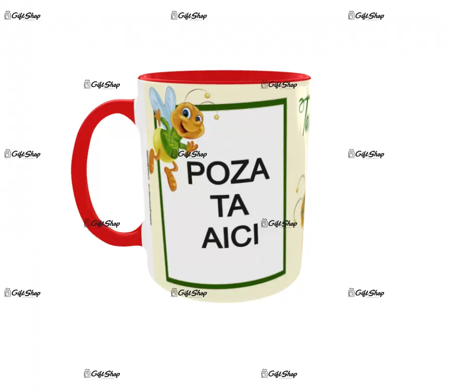 Cana, personalizata cu 2 poze si text, 330ml, model 3246