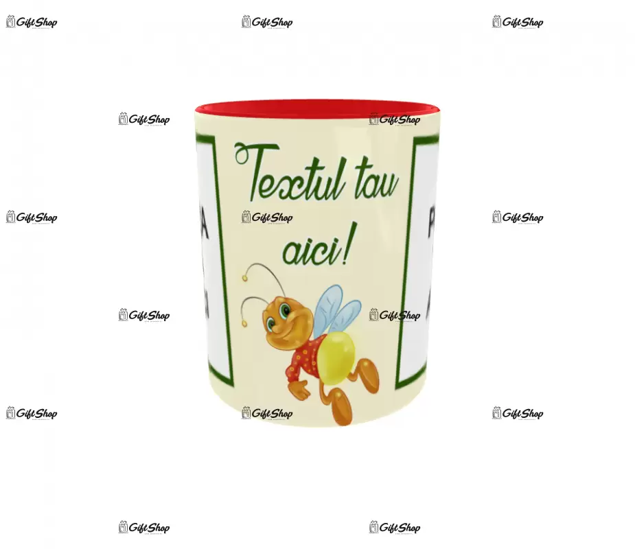 Cana, personalizata cu 2 poze si text, 330ml, model 3246