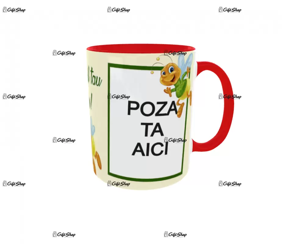 Cana, personalizata cu 2 poze si text, 330ml, model 3246