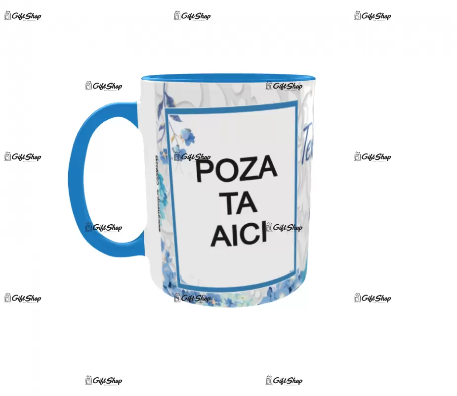 Cana, personalizata cu 2 poze si text, 330ml, model 3249