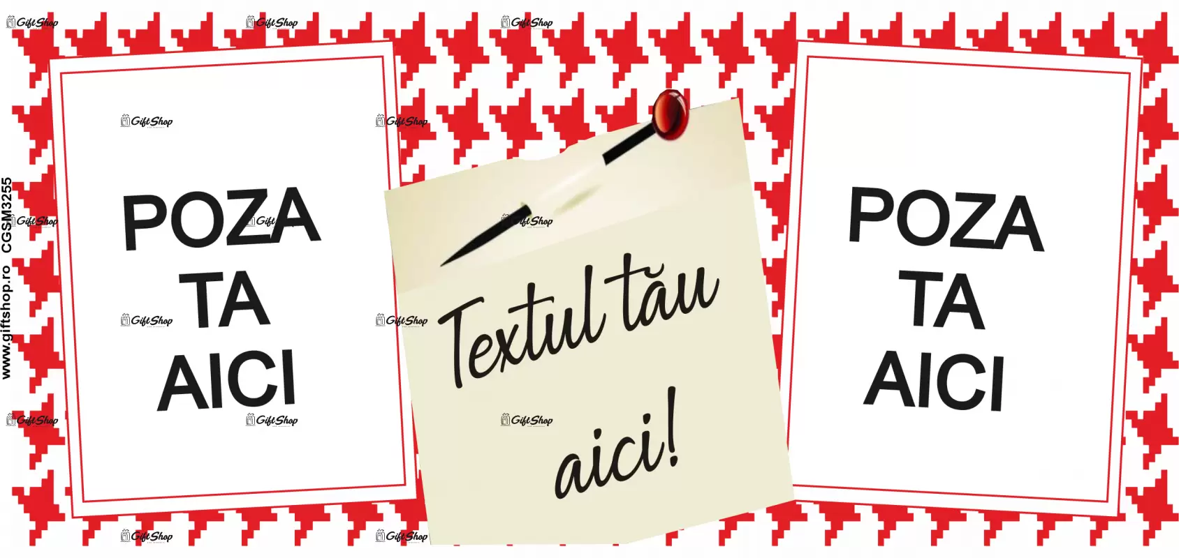 Cana, personalizata cu 2 poze si text, 330ml, model 3255