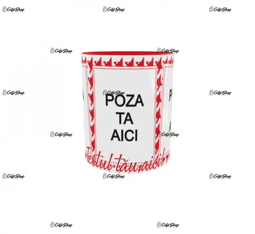 Cana, personalizata cu 3 poze si text, 330ml, model 3256