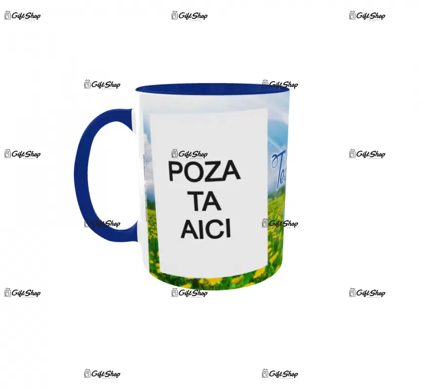Cana, personalizata cu 2 poze si text, 330ml, model 3258