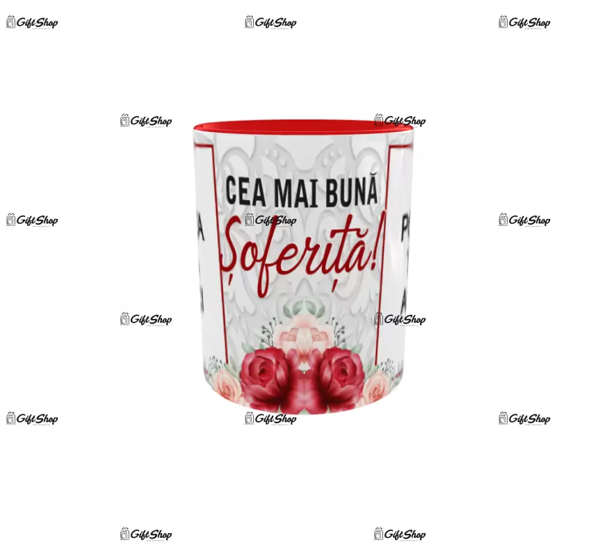 Pentru cea mai buna soferita, cana personalizata cu poza si text, 330ml, model 3264