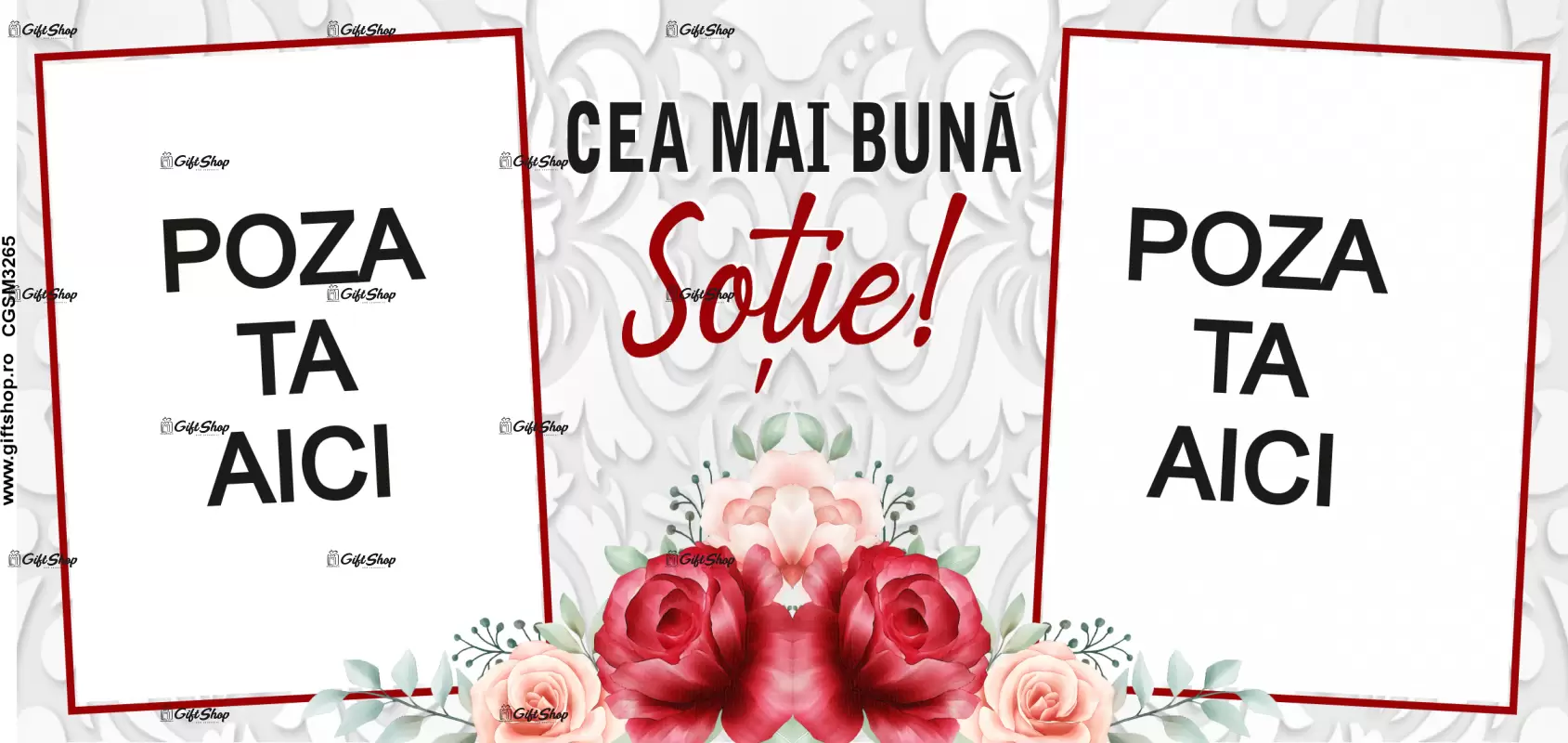 Pentru cea mai buna sotie, cana personalizata cu poza si text, 330ml, model 3265