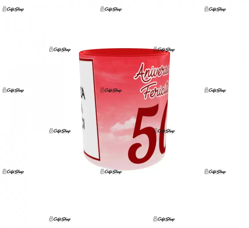 Aniversare fericita 50, cana personalizata cu poza si text, 330ml, model 3268