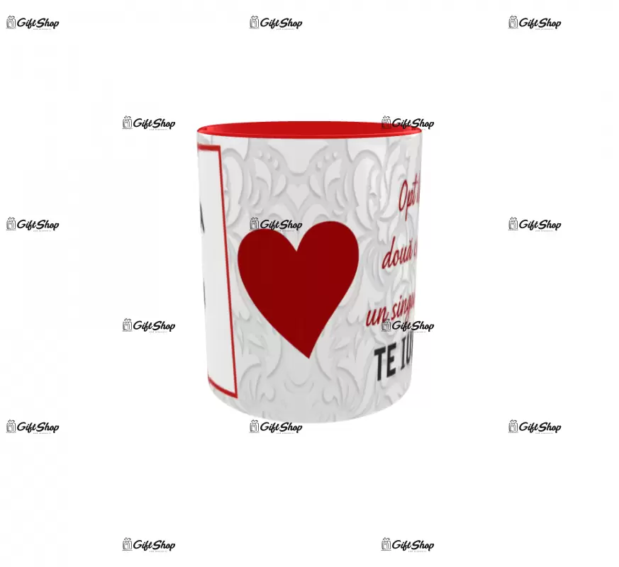 Te iubesc, cana personalizata cu poza si text, 330ml, model 3277