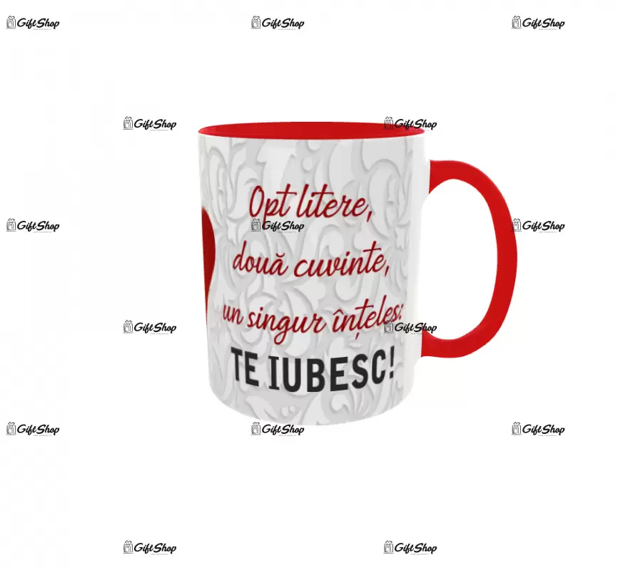 Te iubesc, cana personalizata cu poza si text, 330ml, model 3277