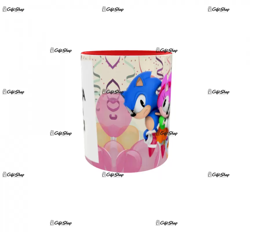 Sonic, cana personalizata cu poza si text, 330ml, model 3283