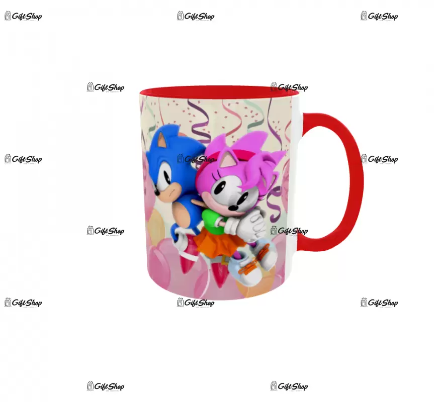 Sonic, cana personalizata cu poza si text, 330ml, model 3283