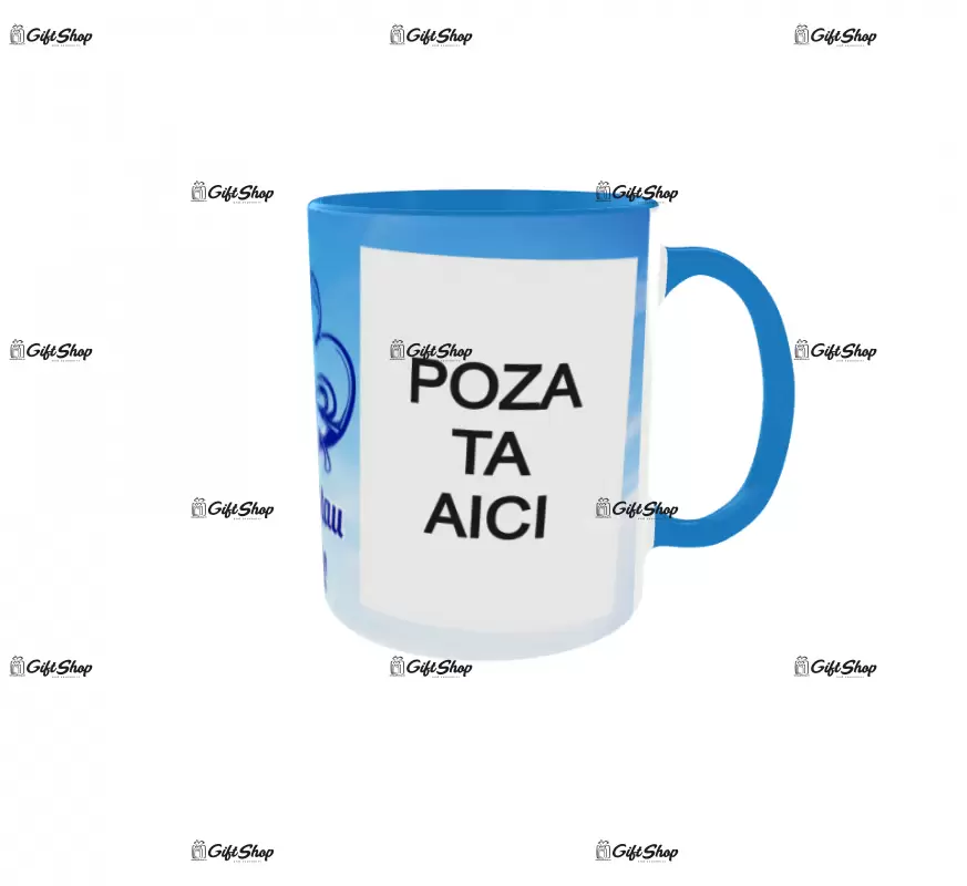 Cana, personalizata cu 2 poze si text, 330ml, model 3286