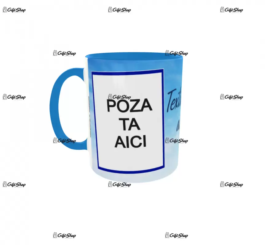 Cana, personalizata cu 2 poze si text, 330ml, model 3294