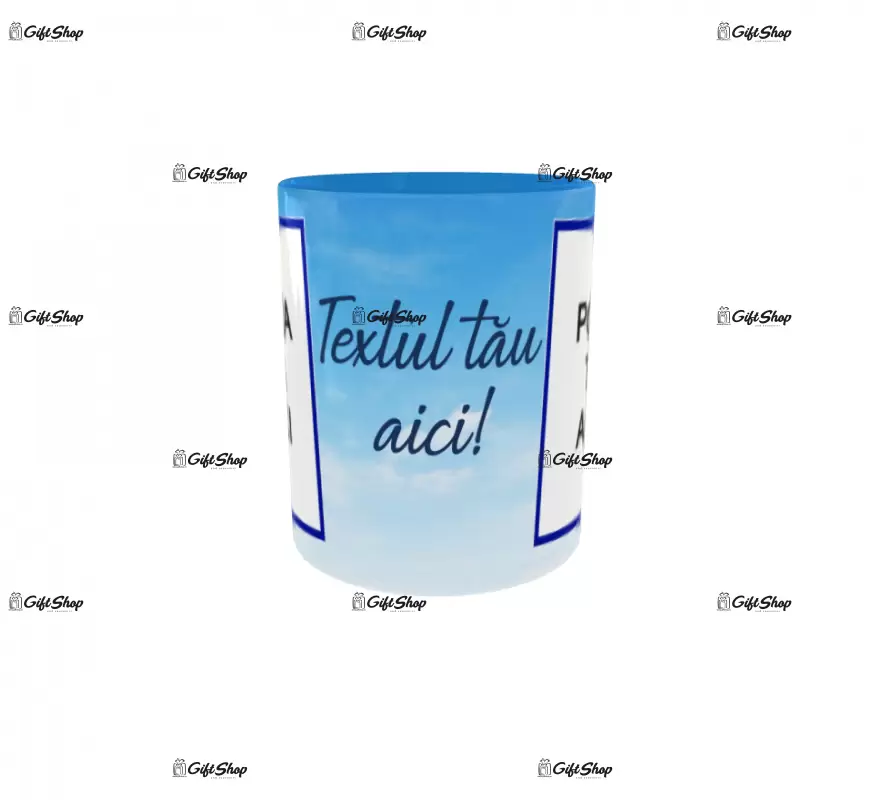 Cana, personalizata cu 2 poze si text, 330ml, model 3294