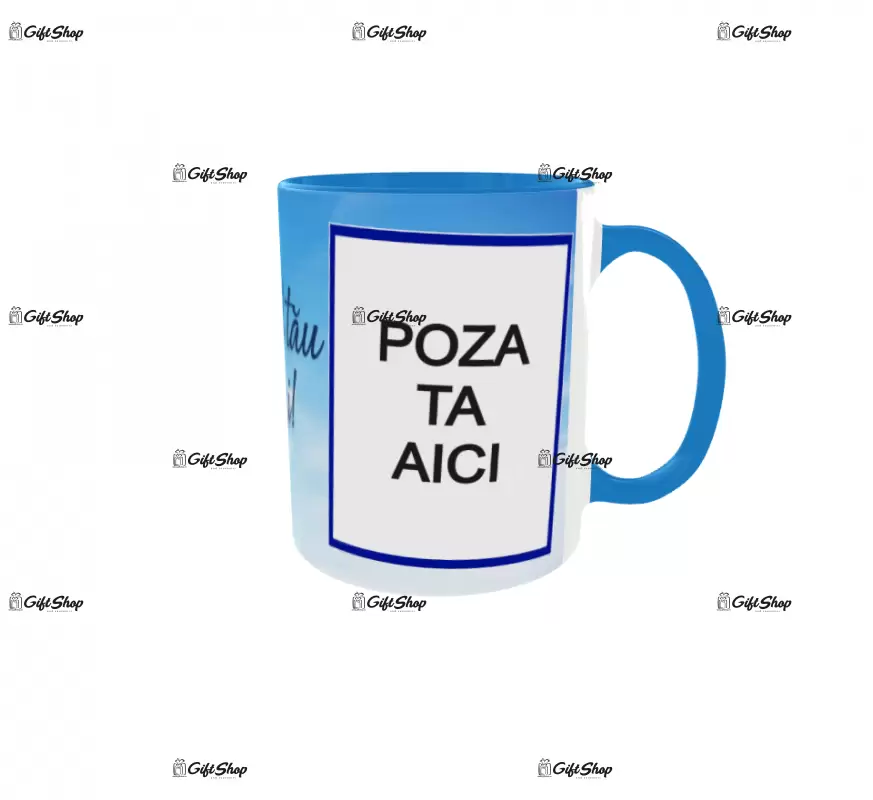 Cana, personalizata cu 2 poze si text, 330ml, model 3294