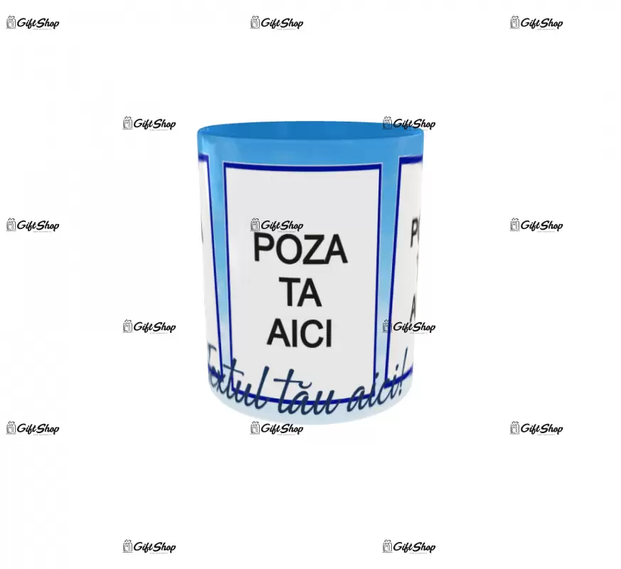 Cana, personalizata cu 3 poze si text, 330ml, model 3295