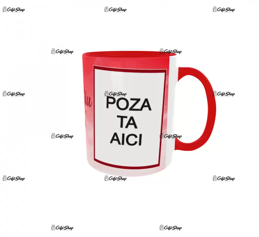 Cana, personalizata cu 2 poze si text, 330ml, model 3297