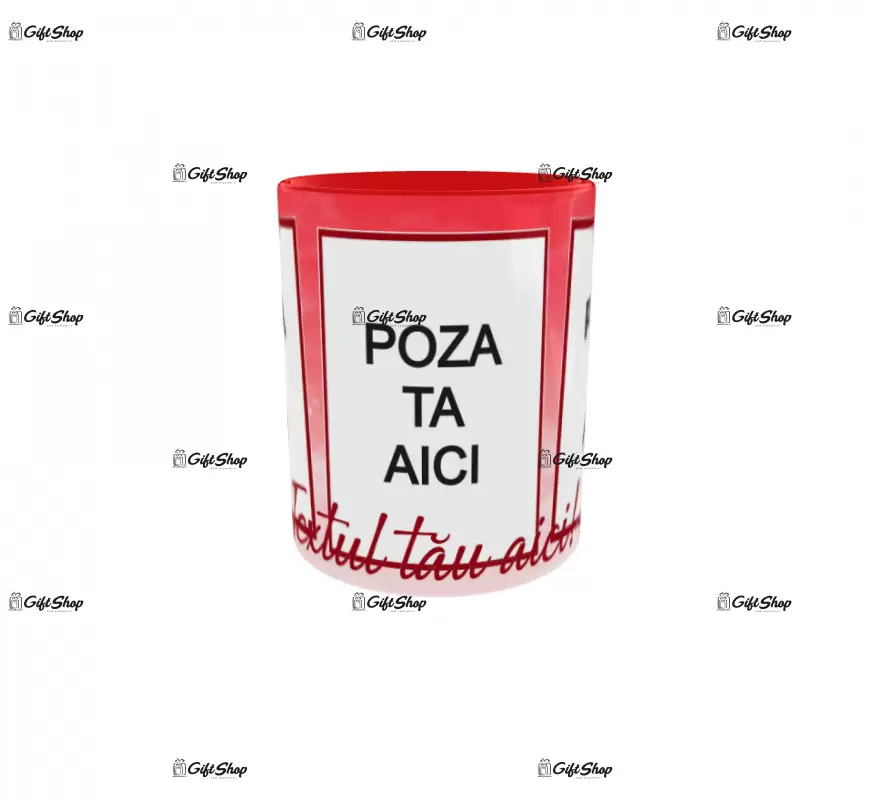 Cana, personalizata cu 3 poze si text, 330ml, model 3298