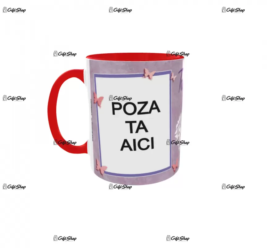 Cana, personalizata cu 2 poze si text, 330ml, model 3303