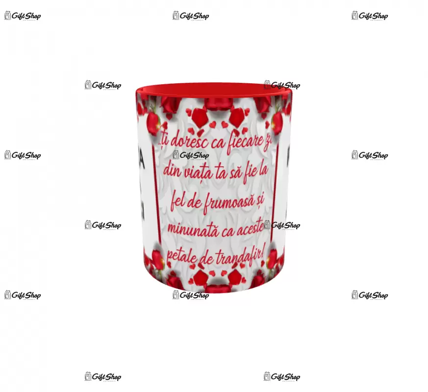 Iti doresc ca fiecare zi din viata ta...,, cana personalizata cu 2 poze si text, 330ml, model 3305