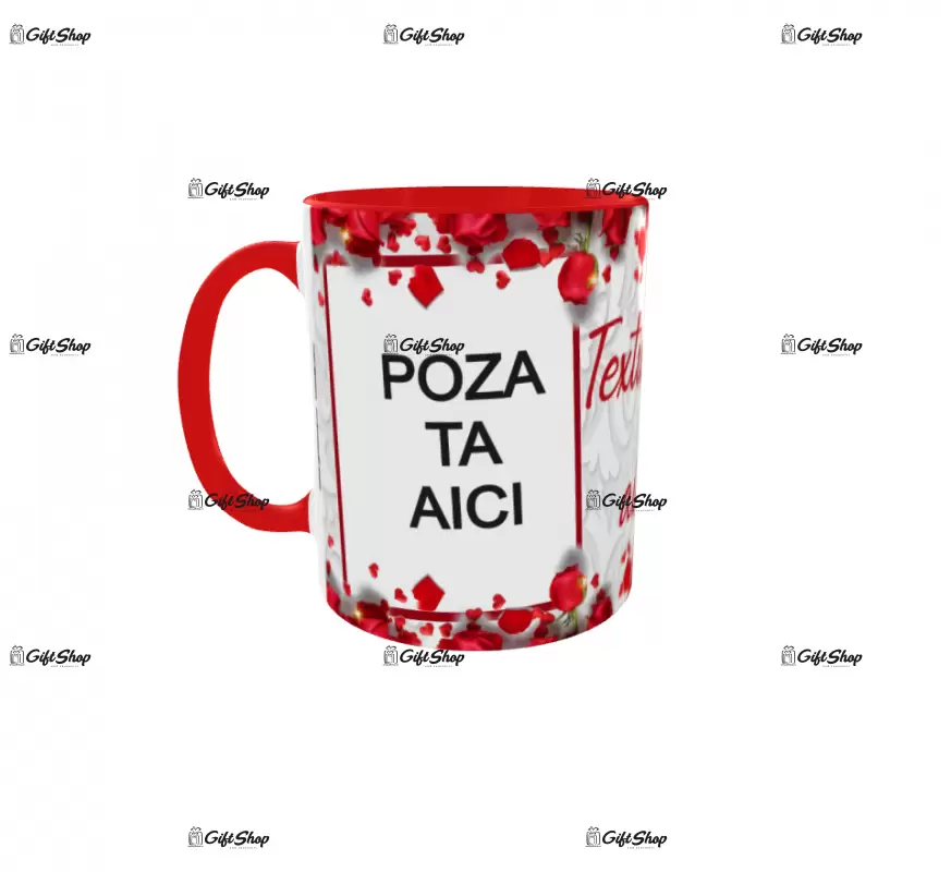 Cana, personalizata cu 2 poze si text, 330ml, model 3307