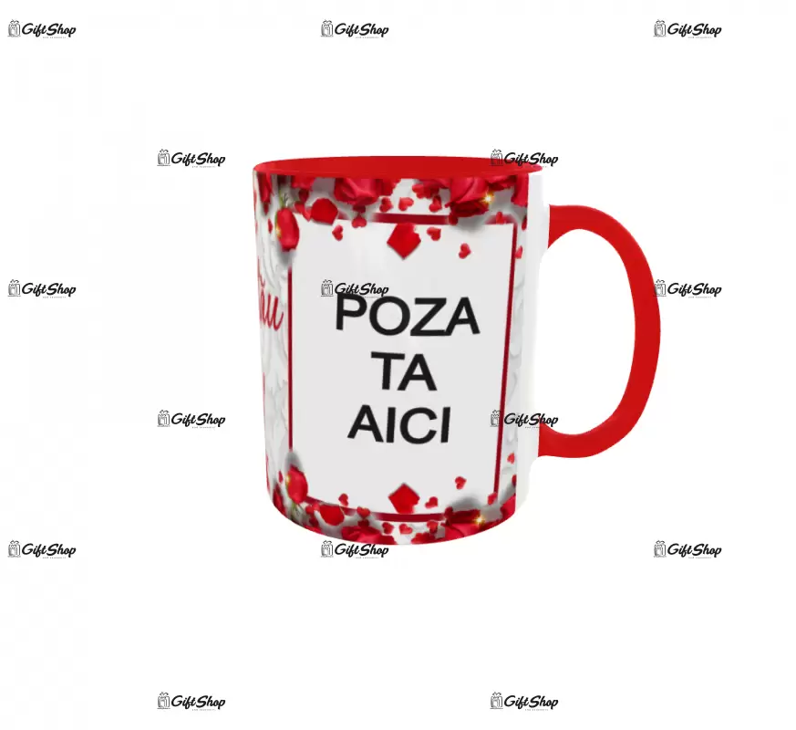 Cana, personalizata cu 2 poze si text, 330ml, model 3307