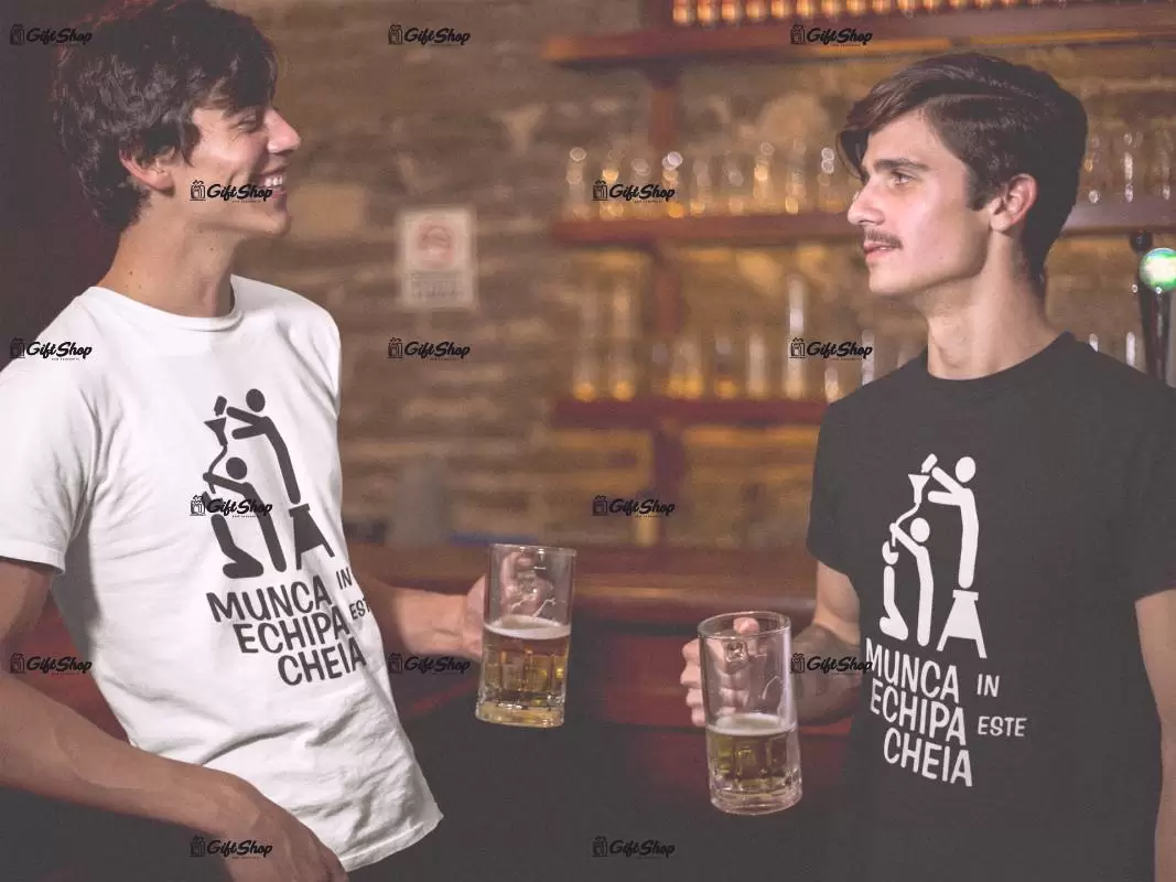 Munca in echipa este..., tricou cu mesaj