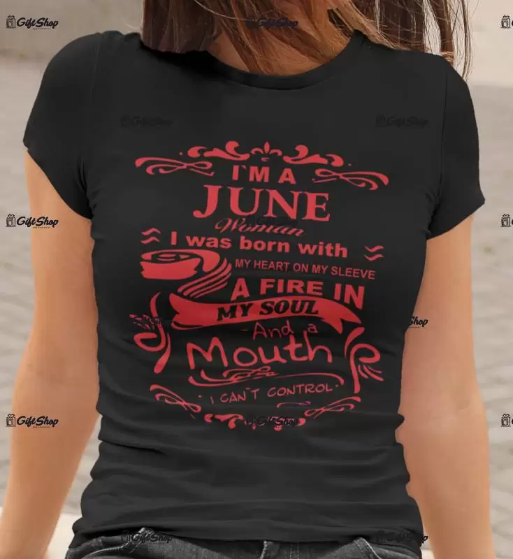 I`m a june girl, se alege luna care va aparea in grafica, tricou cu mesaj