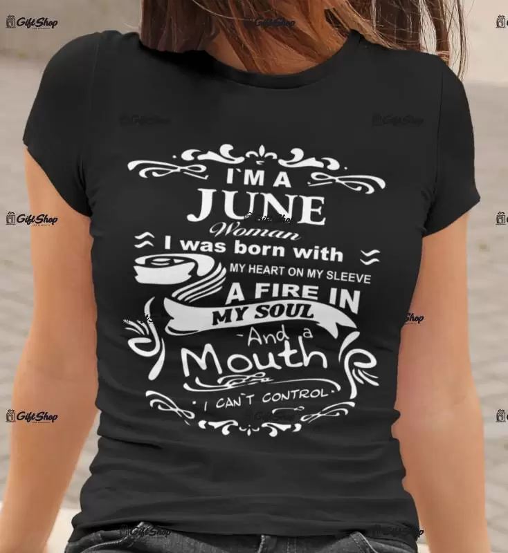 I`m a june girl, se alege luna care va aparea in grafica, tricou cu mesaj