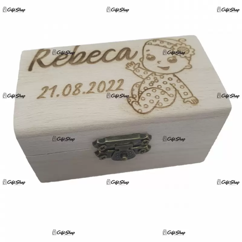 Cufar din lemn personalizat cu mesaj