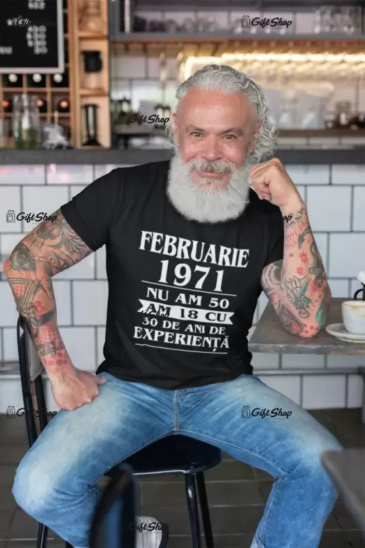 50 de ani experienta ( se adauga anul si luna pentru grafica ), tricou cu mesaj