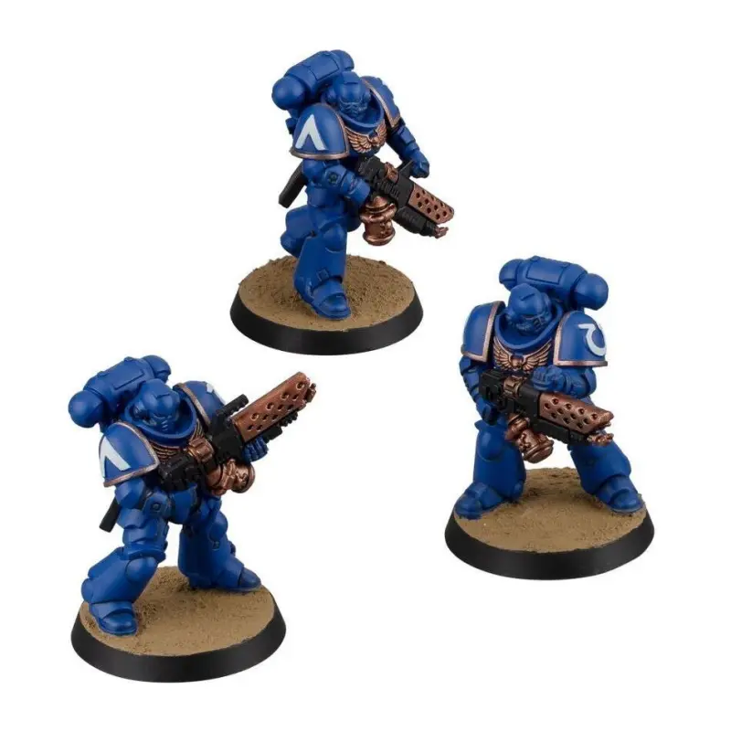 Infernus marines kit 3 miniaturi nepictate, 6 vopseluri si 1 pensula, warhammer 40.000, model 60-11