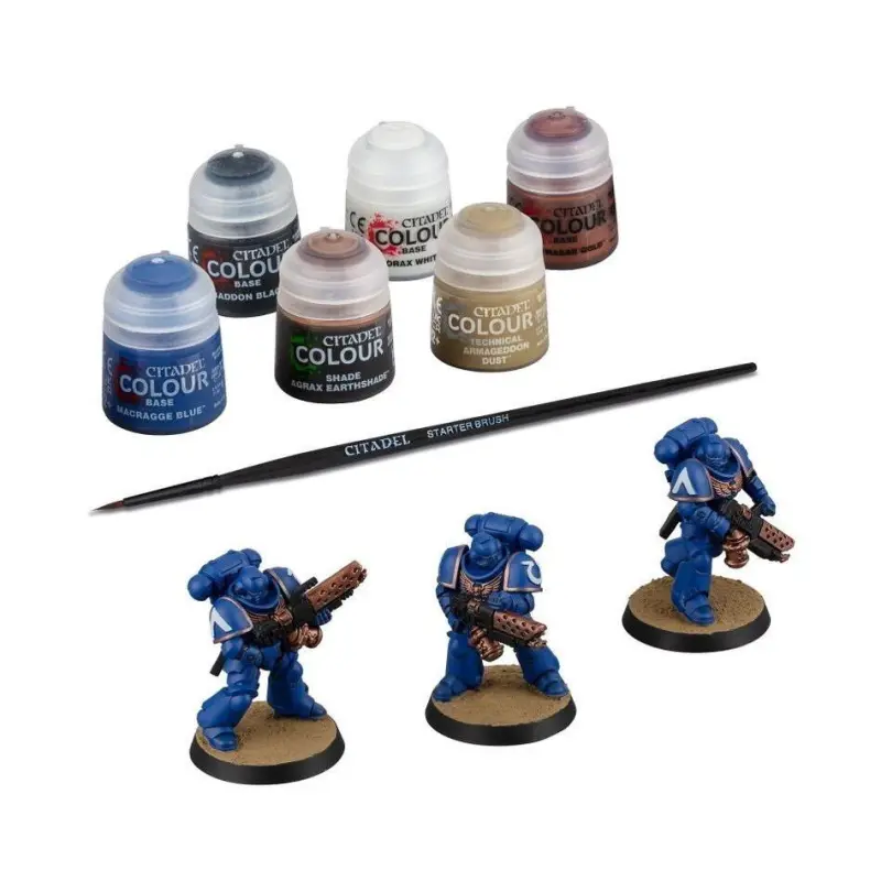 Infernus marines kit 3 miniaturi nepictate, 6 vopseluri si 1 pensula, warhammer 40.000, model 60-11