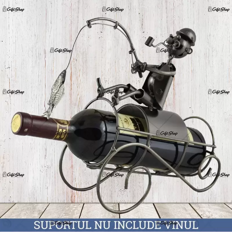 Pescar, suport pentru vin realizat din metal  , model 1