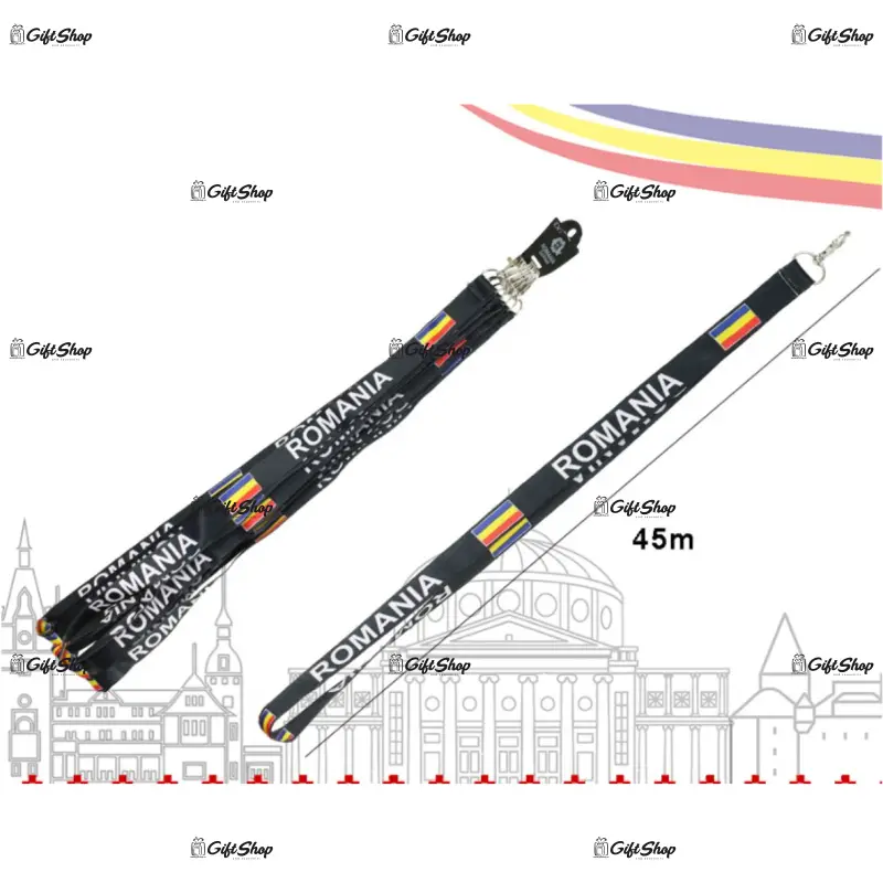 Lanyard cu carabina, tricolor romania, model c