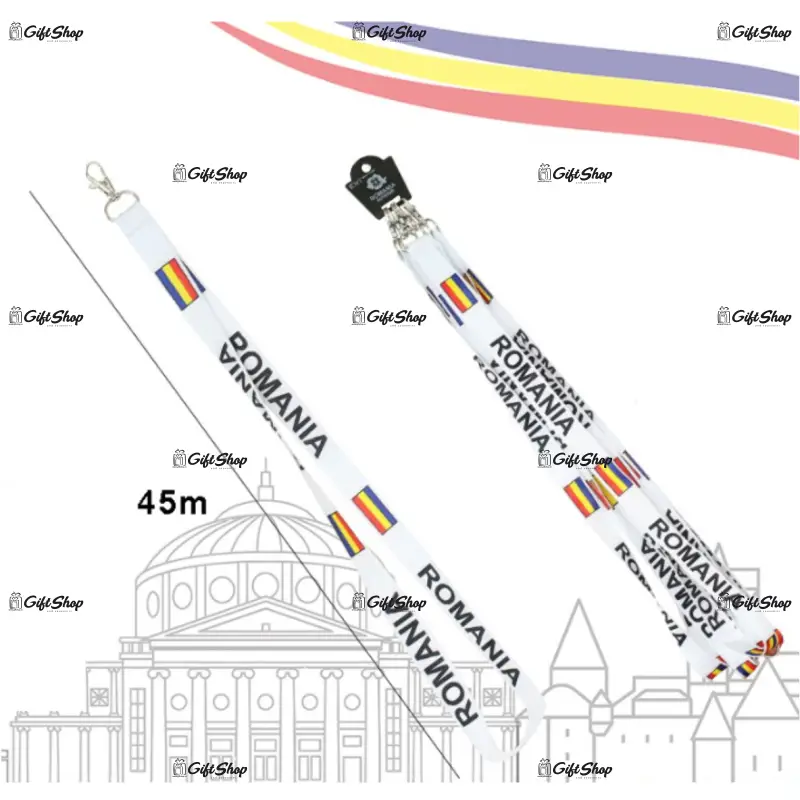 Lanyard cu carabina, tricolor romania, model b