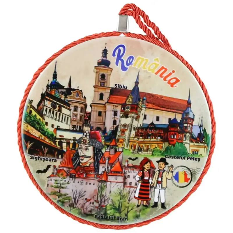 Decoratiune din ceramica, romania, suvenir giftshop 17x17x1 cm