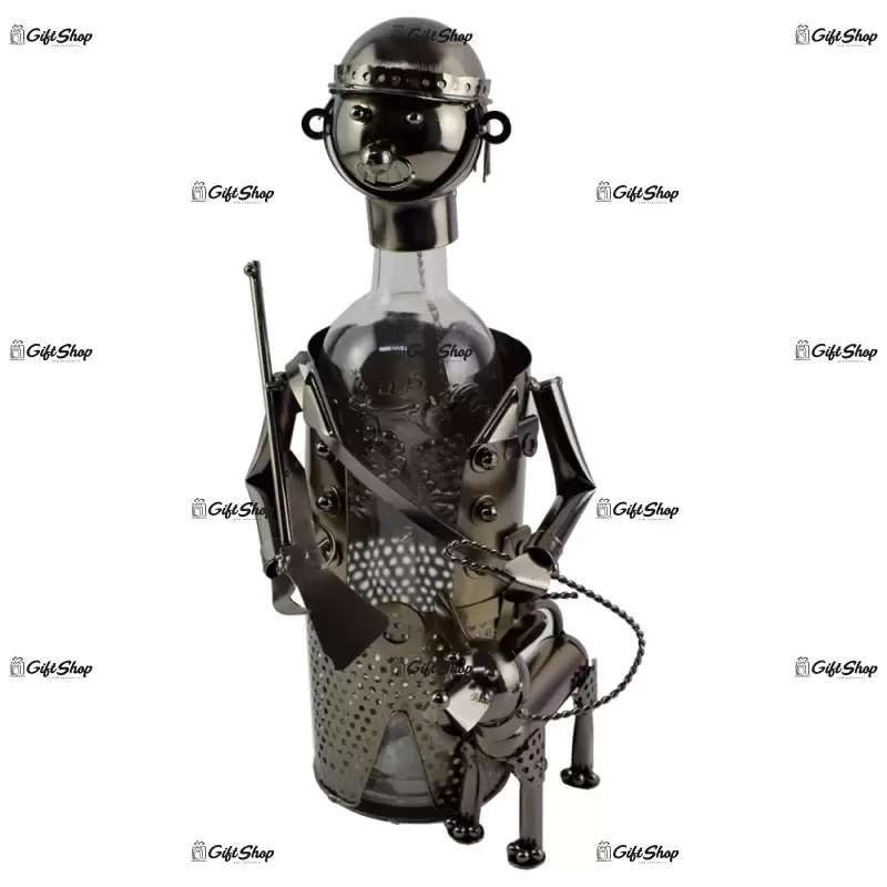 Vanator, suport realizat din metal pentru sticla de vin