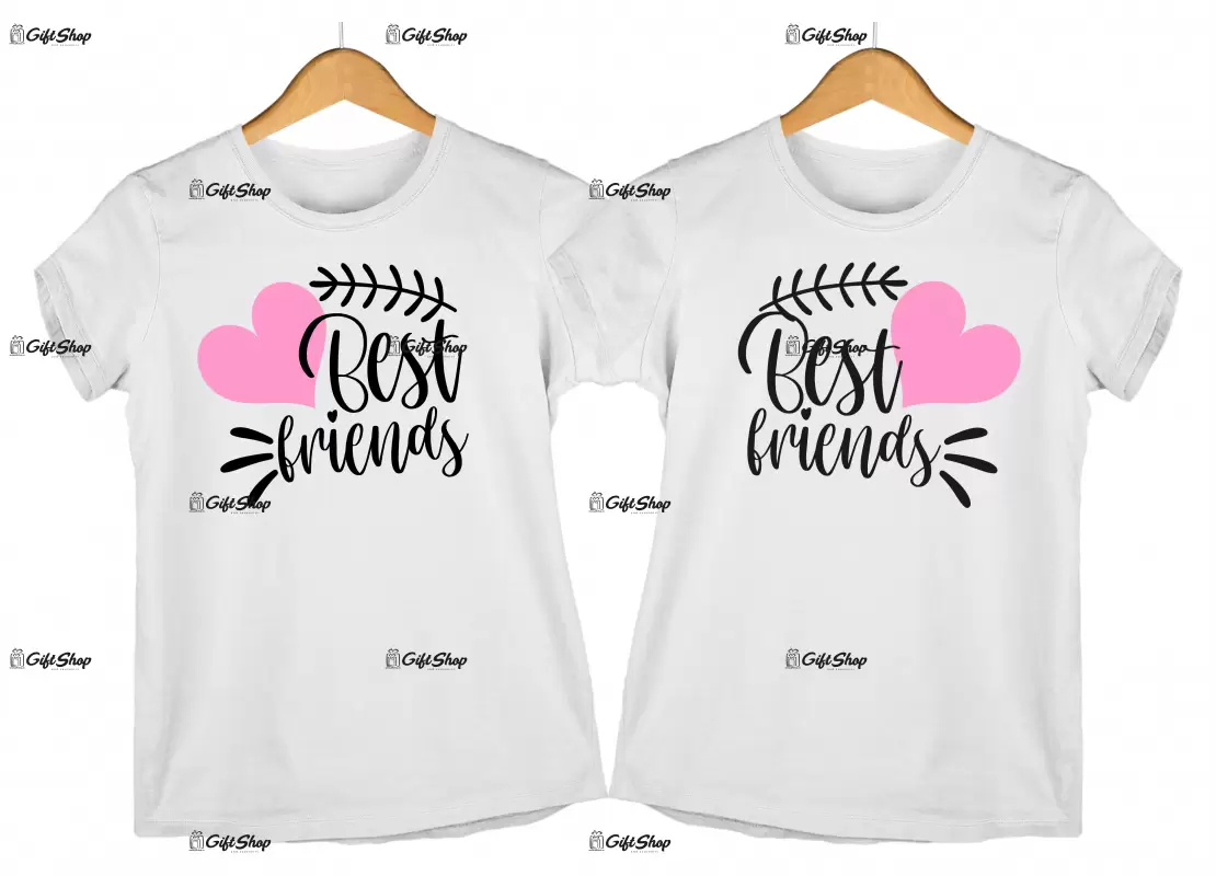 Best friends, set 2 tricouri cu mesaje