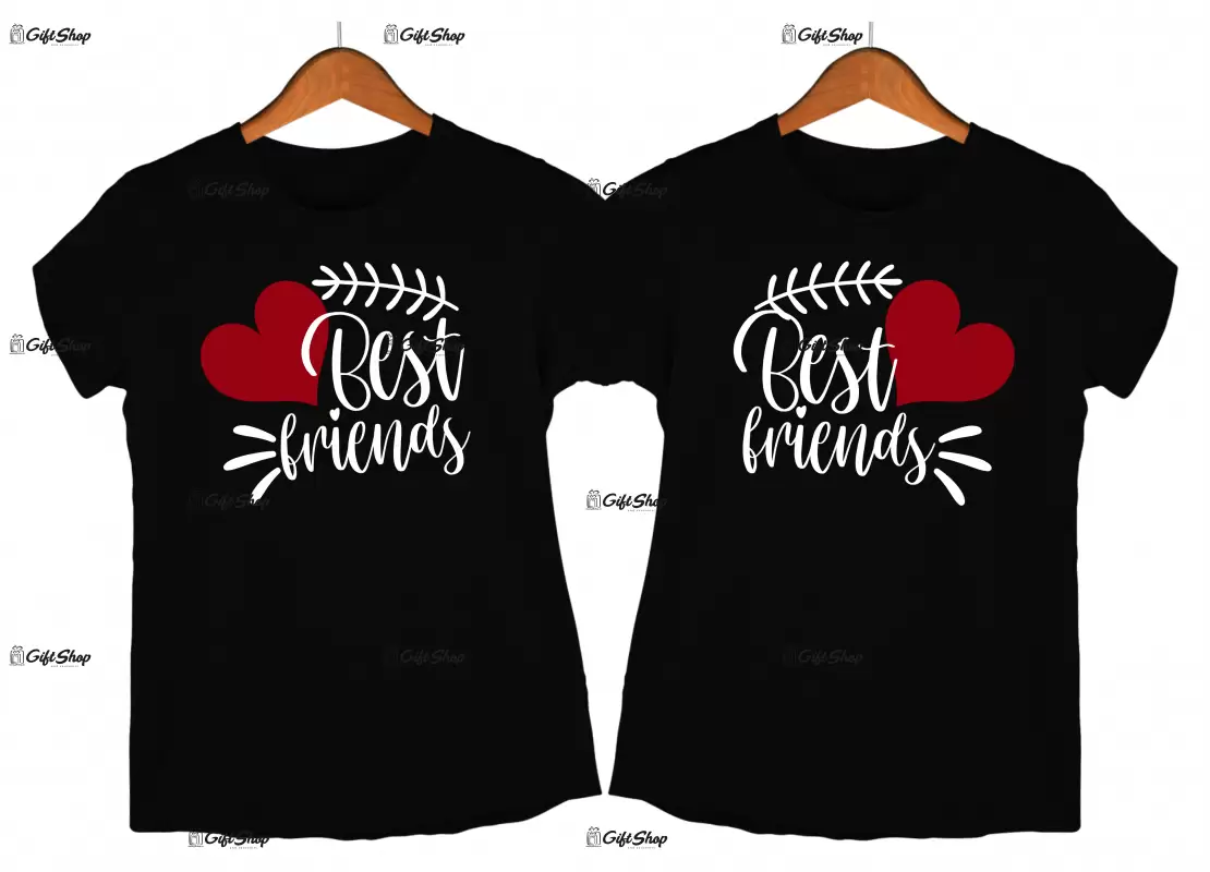 Best friends, set 2 tricouri cu mesaje