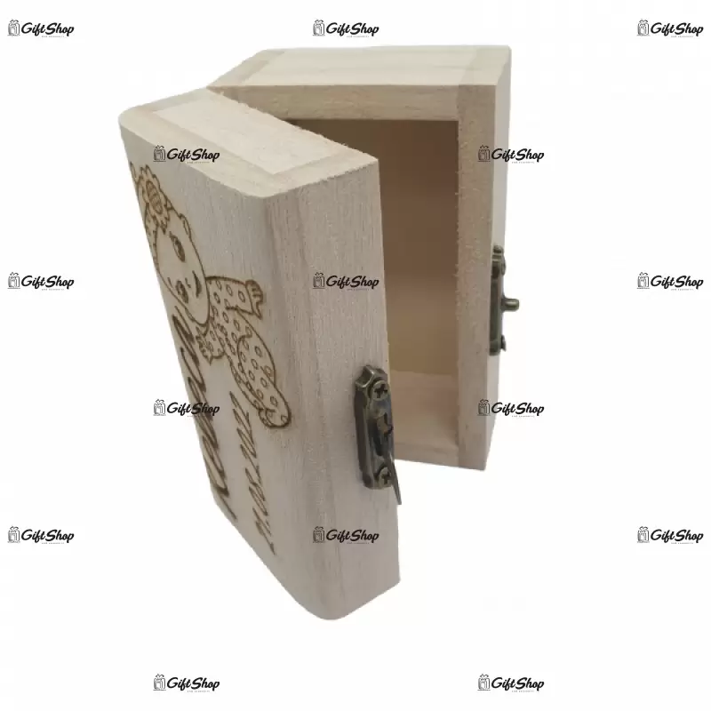 Cufar din lemn personalizat cu mesaj